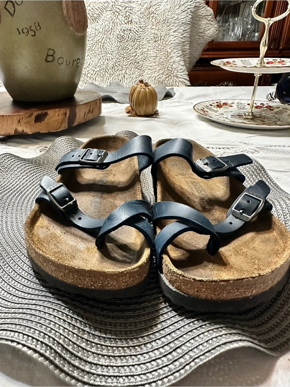 Birkenstock Kids Navy Double-Strap Sandals